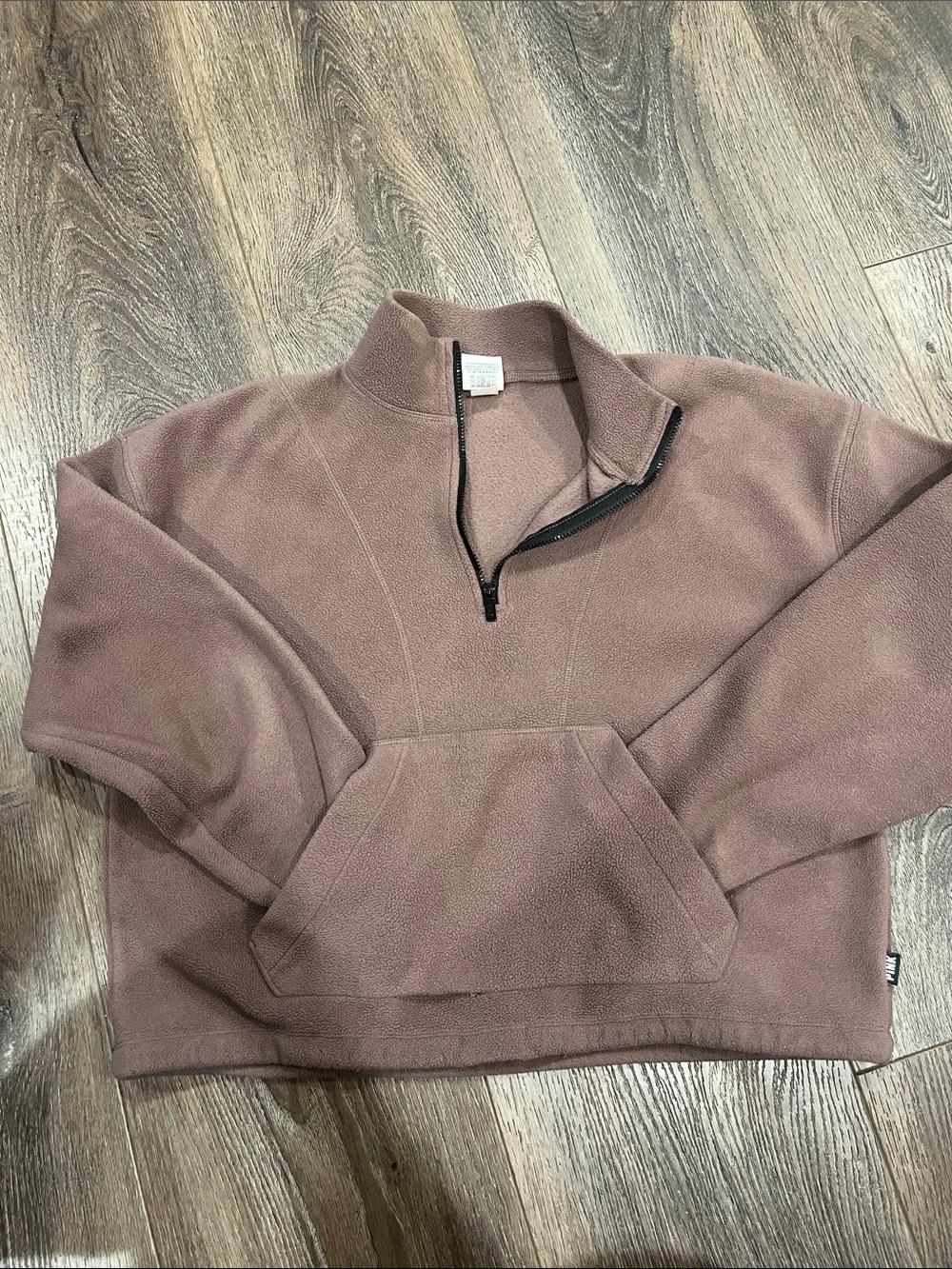 PINK Victoria's Secret Mauve Zip-Neck Fleece Pullover 53